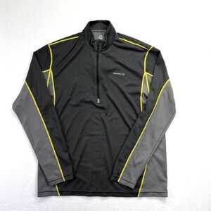 Merrell Mens SelectWick Quarter Zip Pullover Charcoal Grey Yellow L MF20739